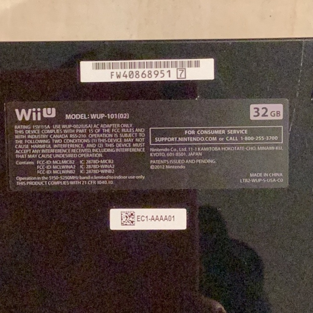 Nintendo Wii U Console 32GB Black & Gamepad System Complete Pokemon Gengar - Picture 7 of 16